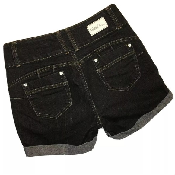 Alissa’s Jeans Highrise Cuff Stretch Denim Shorts - Picture 2 of 16